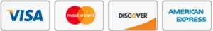 Accepted cards: Visa, Mastercard, American Express, Discover